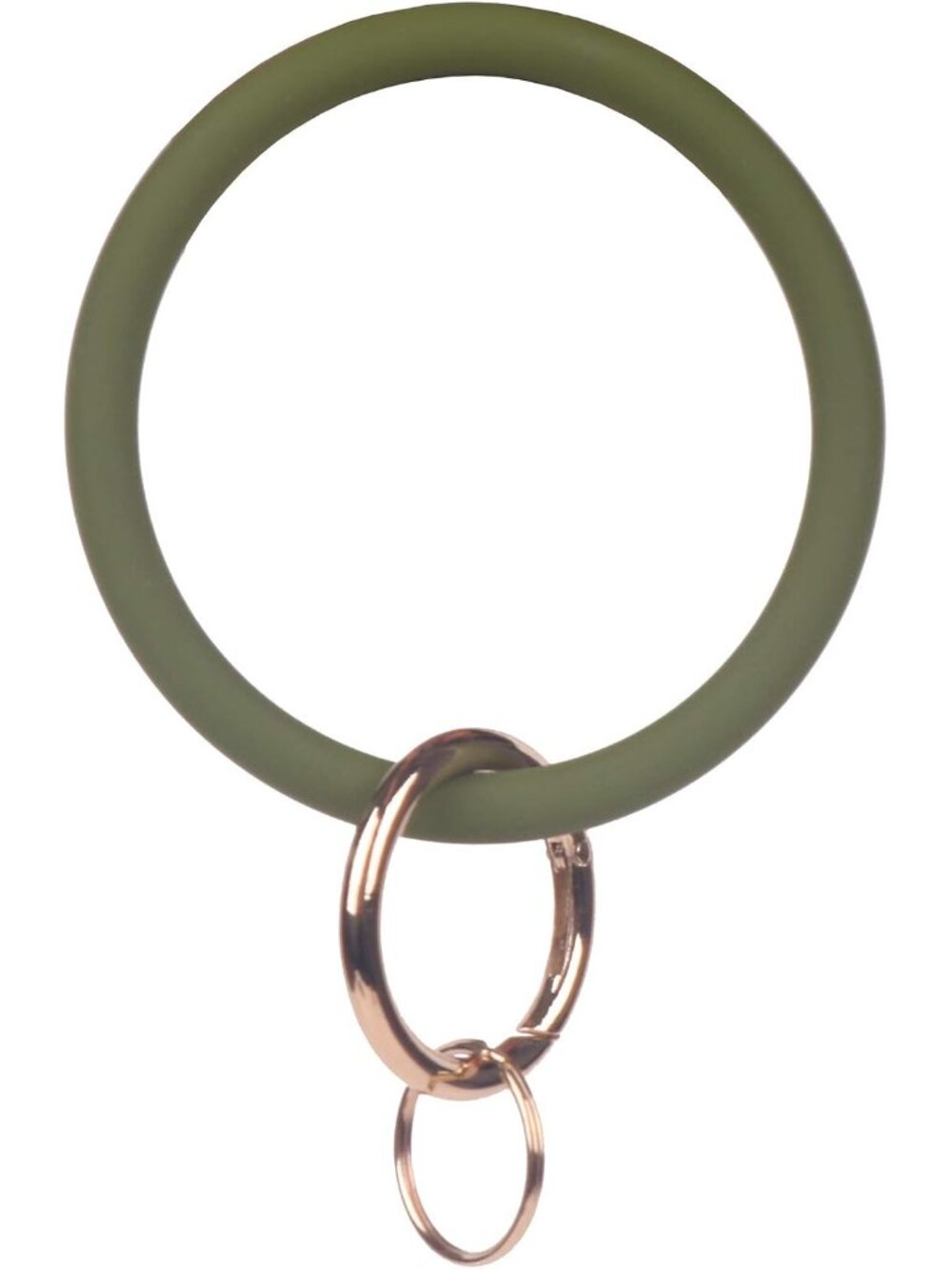 Silicone Wrist Keychain Circle Bracelet Rubber Bangle Round Keyring Holder